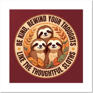 Be Kind Sloths Posters and Art